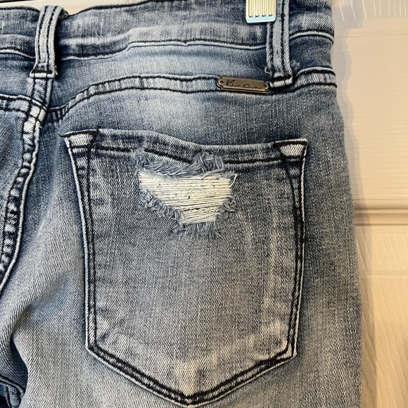 KanCan Signature Blue Distressed Denim Buckle Exclusive Sunny Jeans 25 - Picture 6 of 7